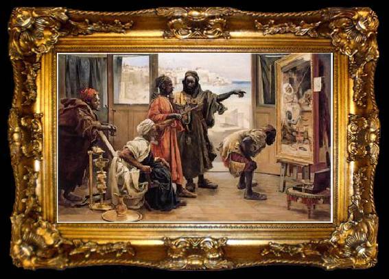 framed  unknow artist Arab or Arabic people and life. Orientalism oil paintings 401, ta009-2